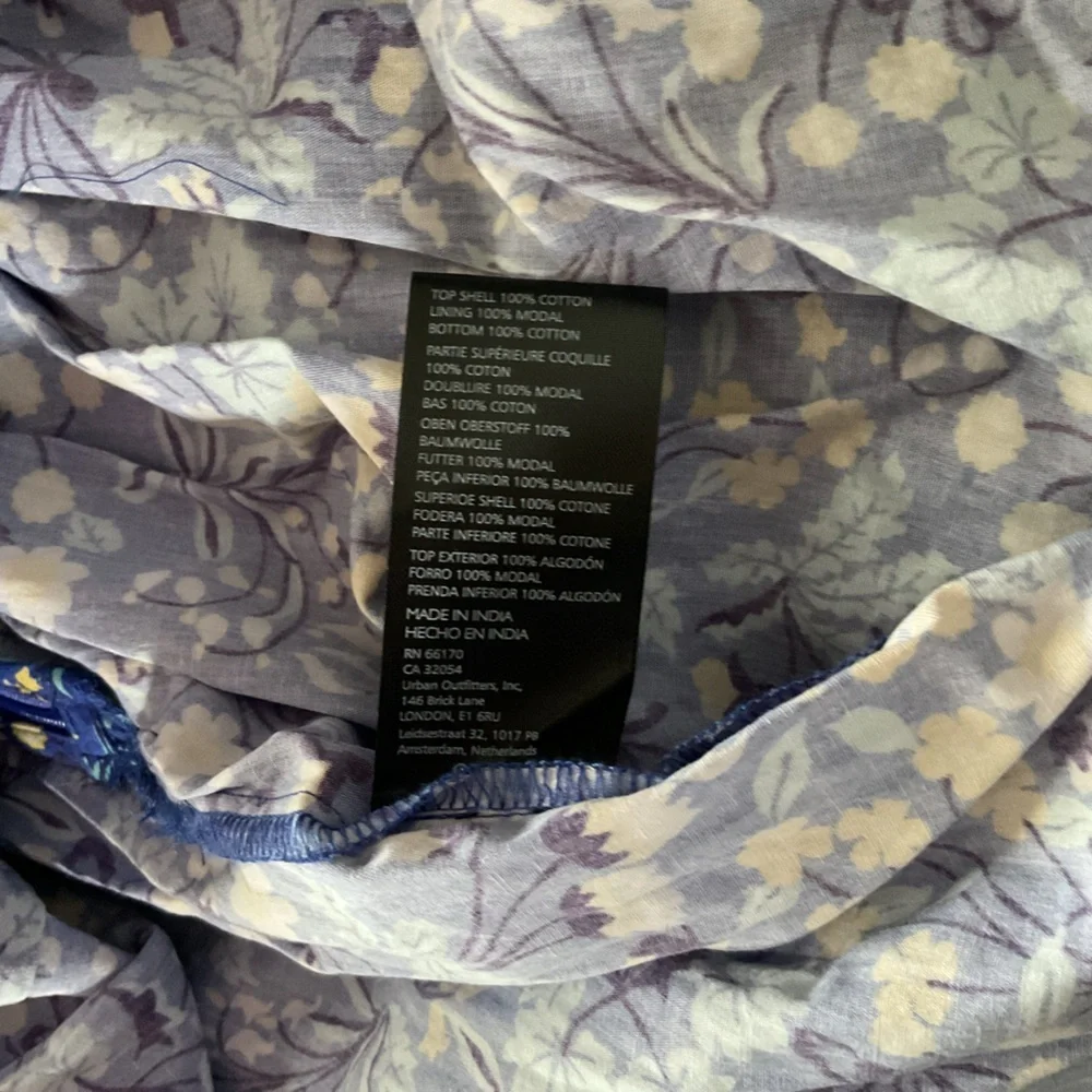 Maeve Anthropologie Blue Floral Puff Sleeve Top and Skirt Set Size L NWT $160